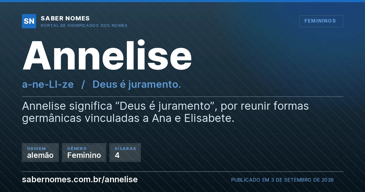Imagem com o significado do nome Annelise