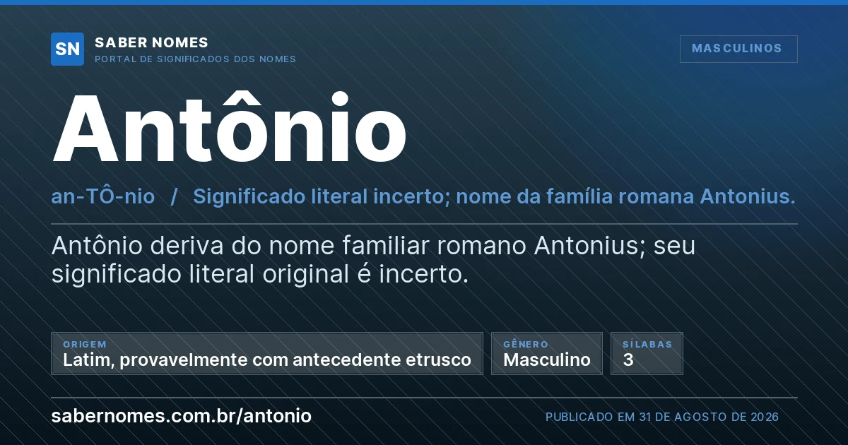 Imagem com o significado do nome Antônio