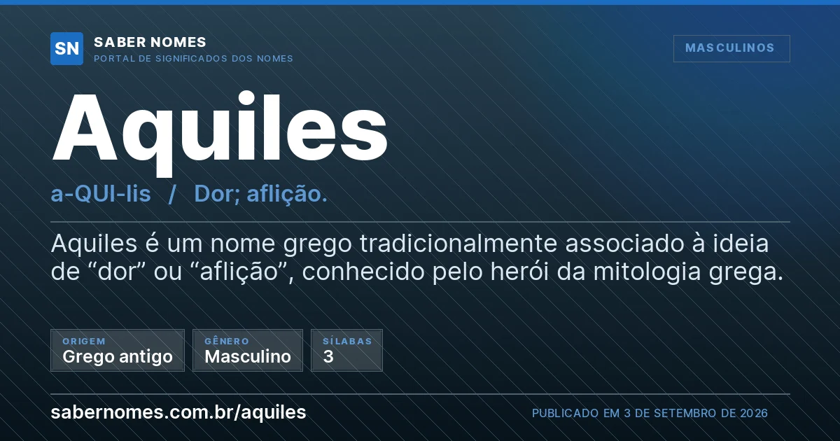 Imagem com o significado do nome Aquiles