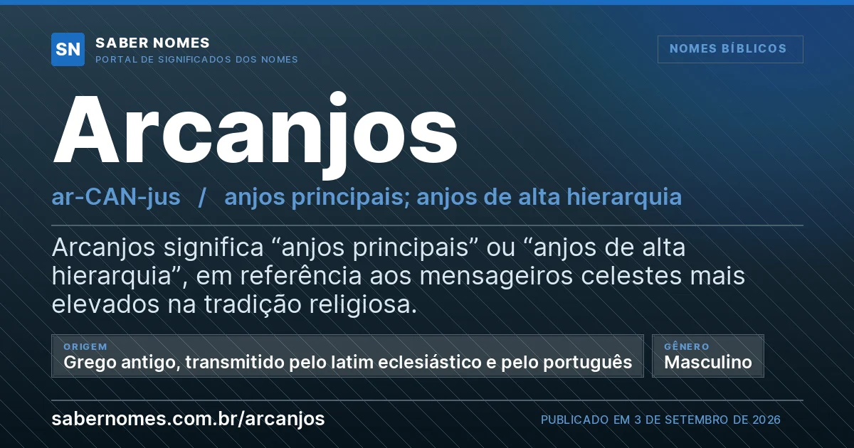 Imagem com o significado do nome Arcanjos