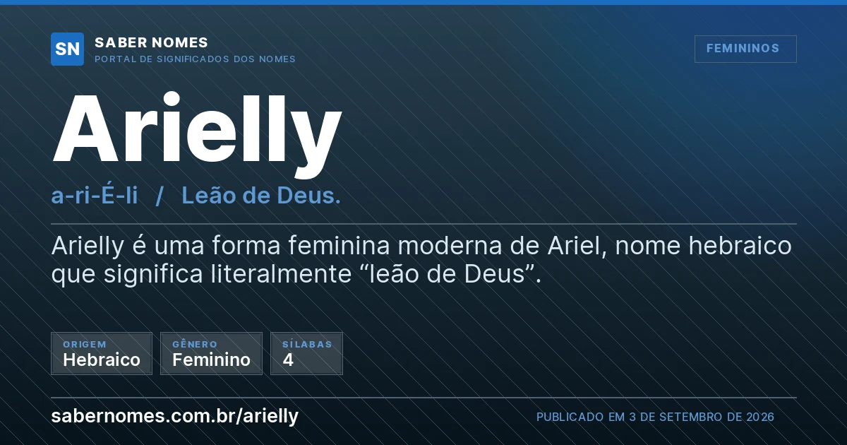 Imagem com o significado do nome Arielly