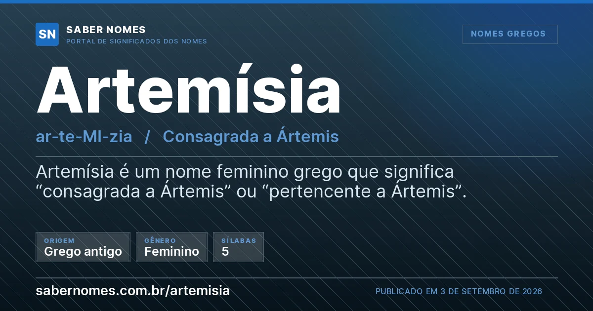 Imagem com o significado do nome Artemísia