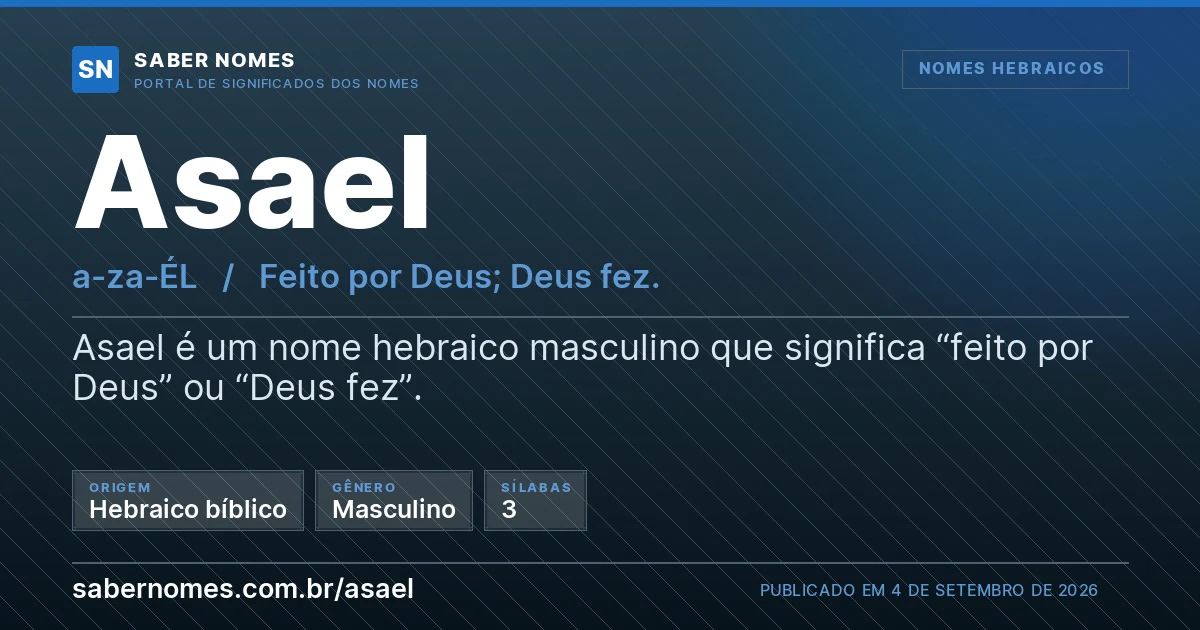 Imagem com o significado do nome Asael