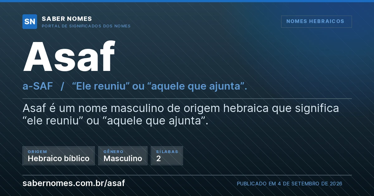 Imagem com o significado do nome Asaf