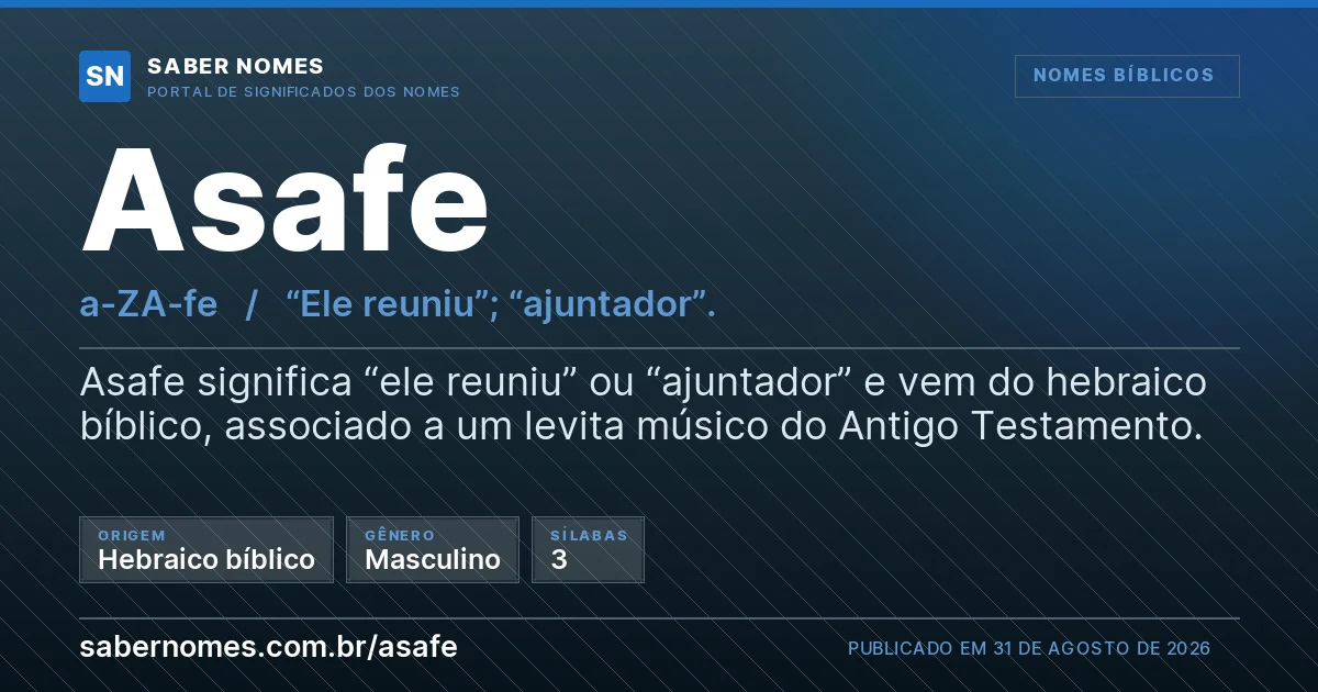 Imagem com o significado do nome Asafe