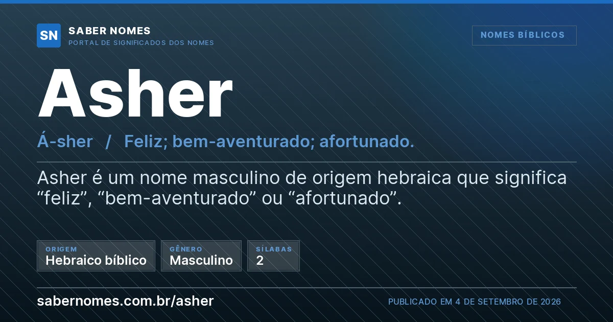 Imagem com o significado do nome Asher