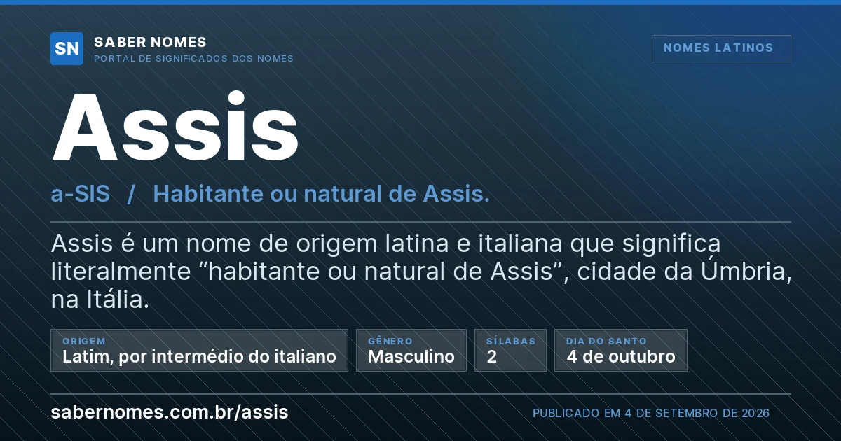 Imagem com o significado do nome Assis