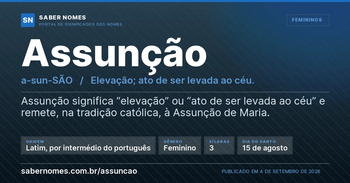 Imagem com o significado do nome Assunção