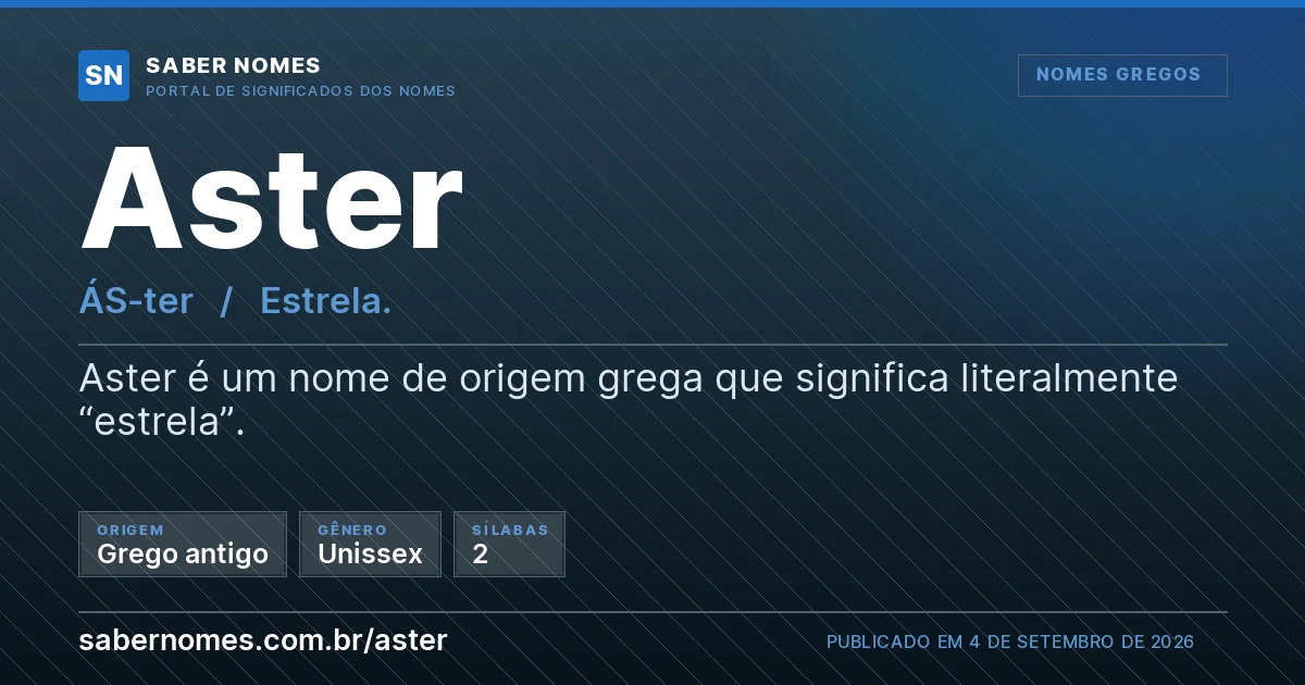 Imagem com o significado do nome Aster