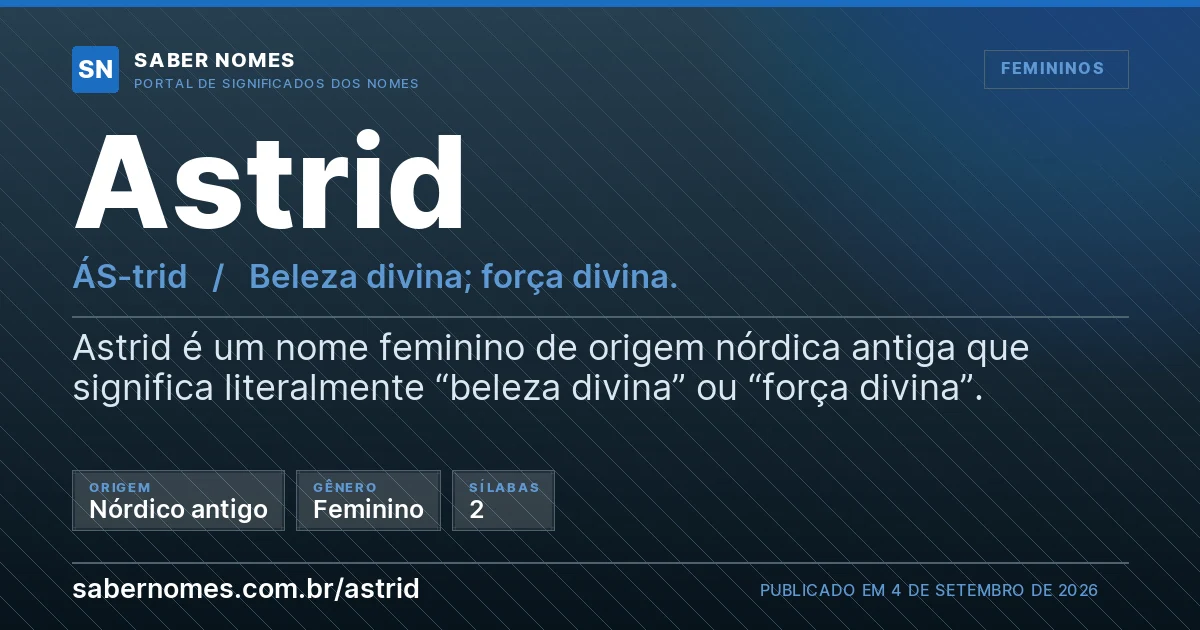 Imagem com o significado do nome Astrid