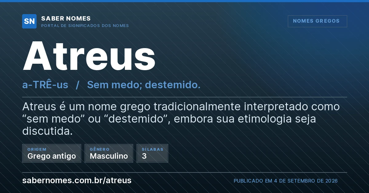 Imagem com o significado do nome Atreus