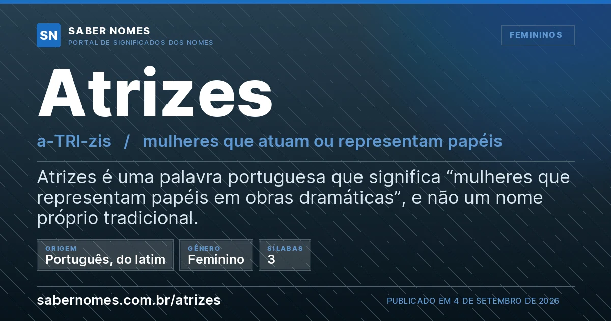 Imagem com o significado do nome Atrizes