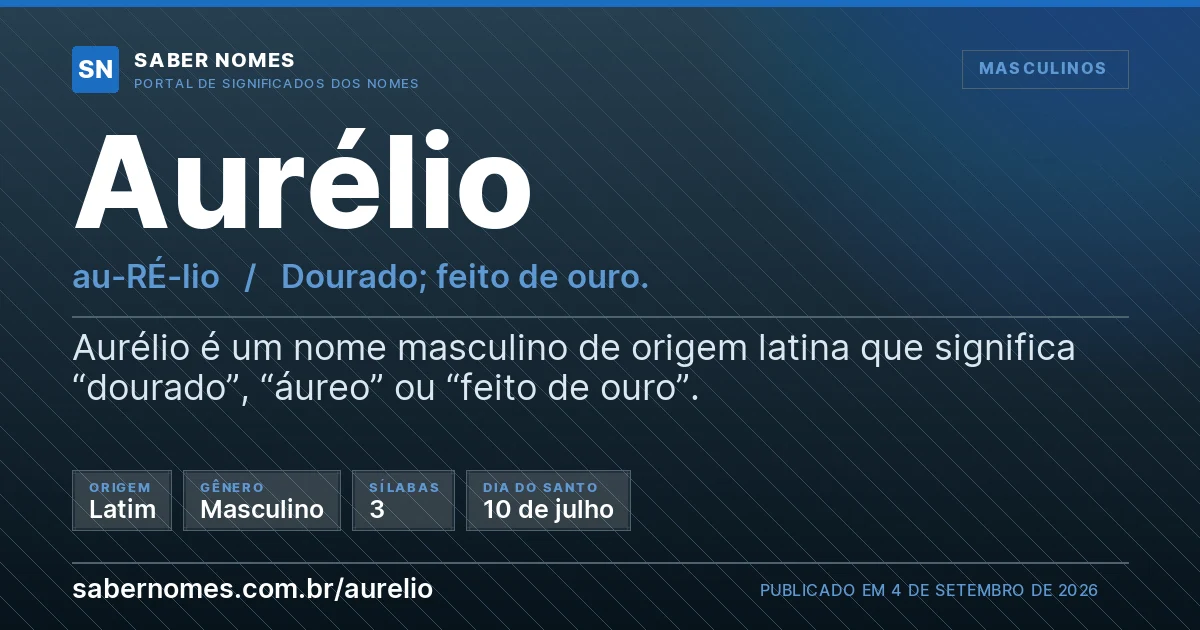 Imagem com o significado do nome Aurélio