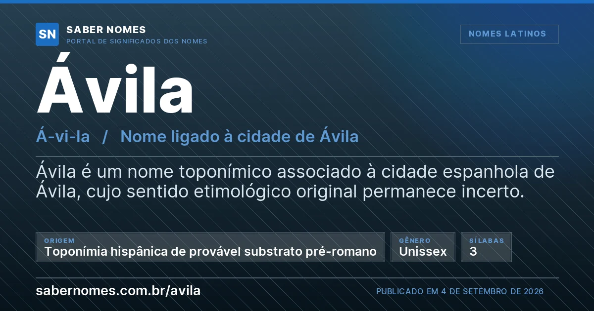 Imagem com o significado do nome Ávila