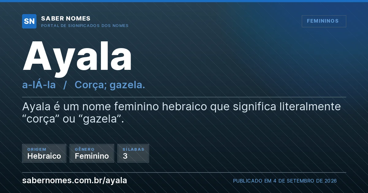 Imagem com o significado do nome Ayala