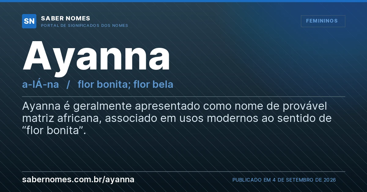 Imagem com o significado do nome Ayanna