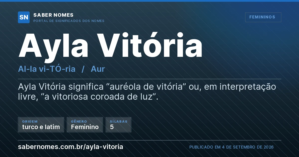 Imagem com o significado do nome Ayla Vitória