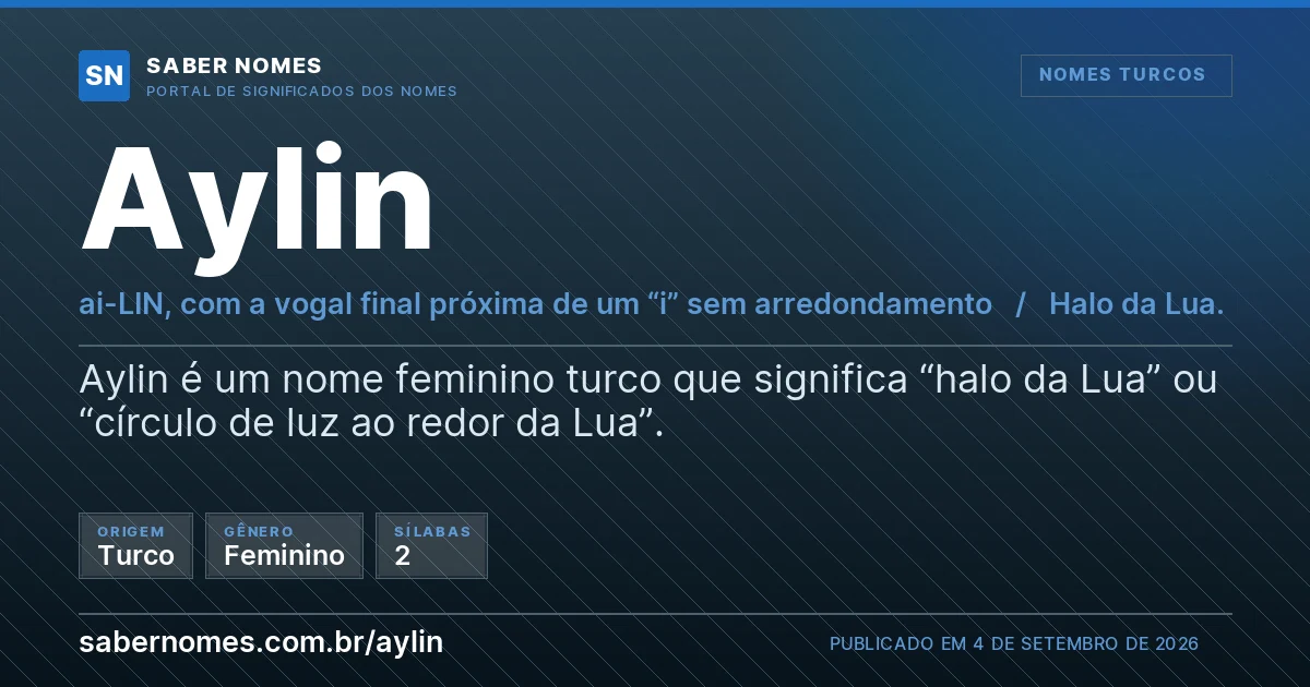 Imagem com o significado do nome Aylin