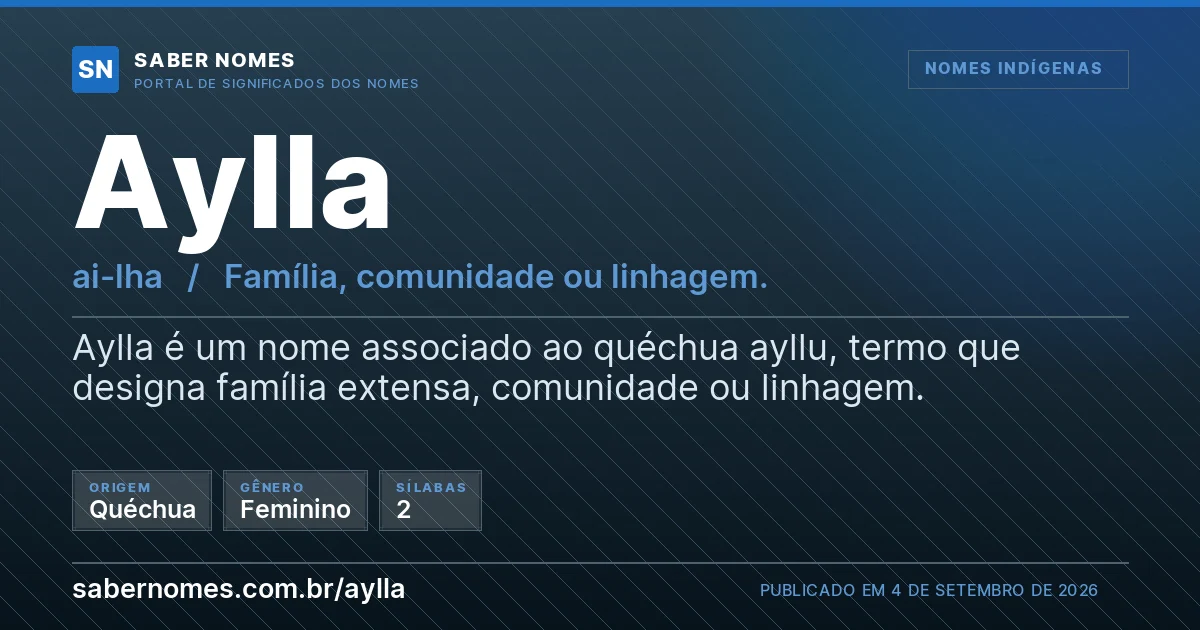 Imagem com o significado do nome Aylla