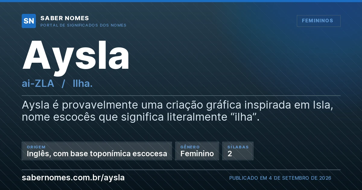 Imagem com o significado do nome Aysla