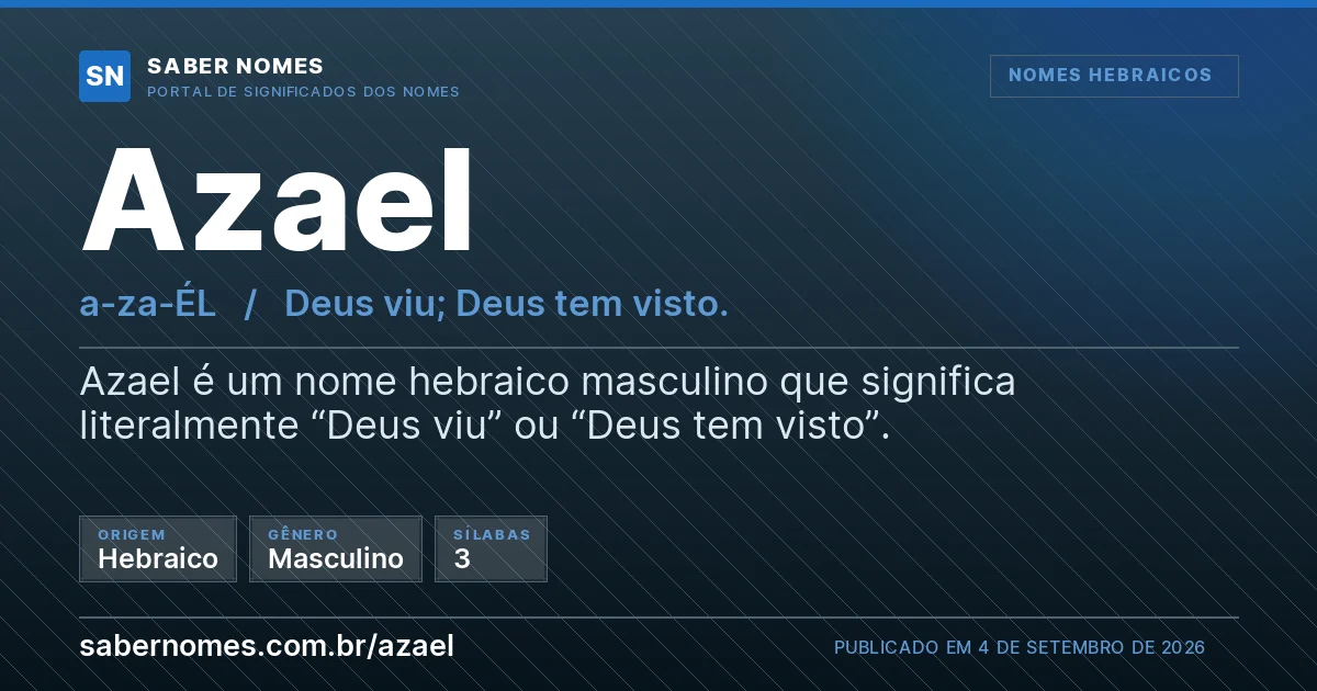 Imagem com o significado do nome Azael
