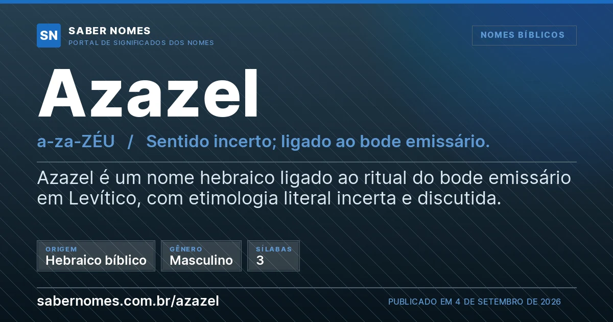 Imagem com o significado do nome Azazel