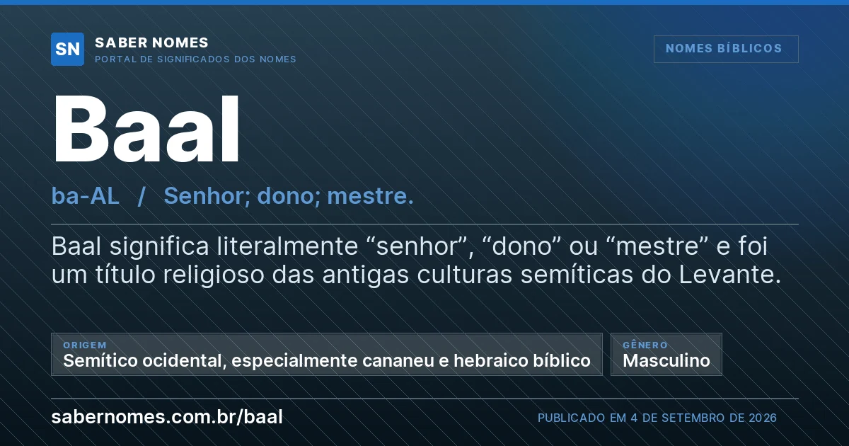 Imagem com o significado do nome Baal