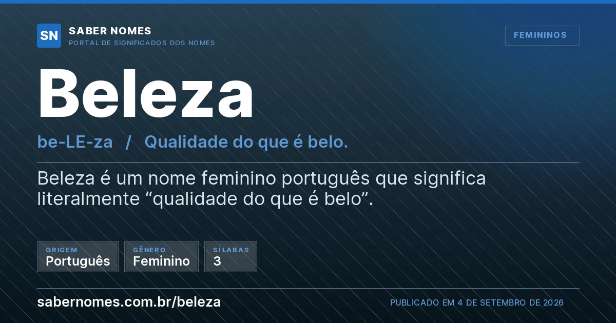 Imagem com o significado do nome Beleza