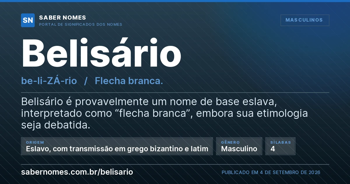 Imagem com o significado do nome Belisário