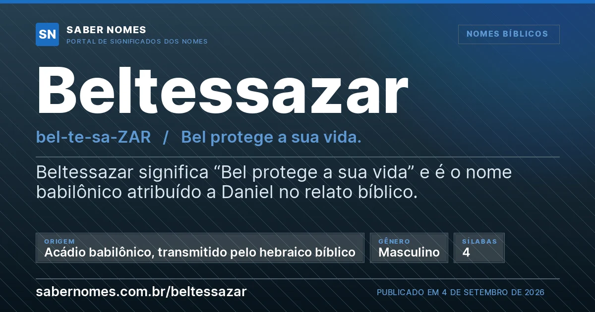 Imagem com o significado do nome Beltessazar