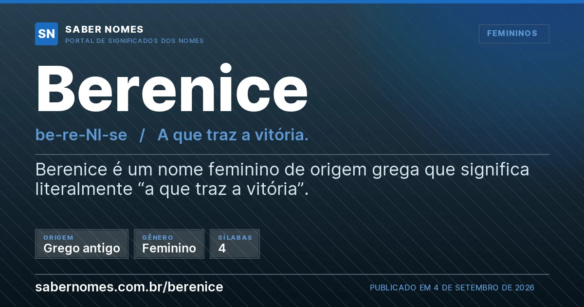 Imagem com o significado do nome Berenice