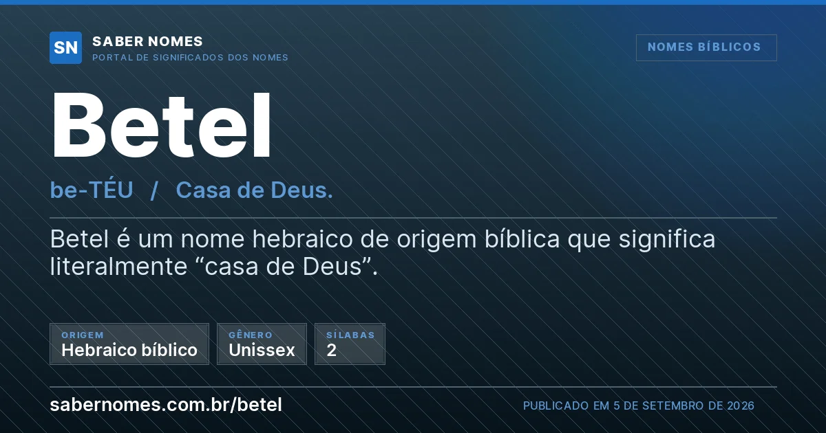 Imagem com o significado do nome Betel