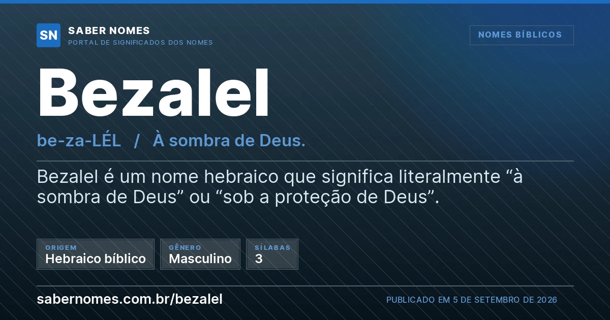 Imagem com o significado do nome Bezalel