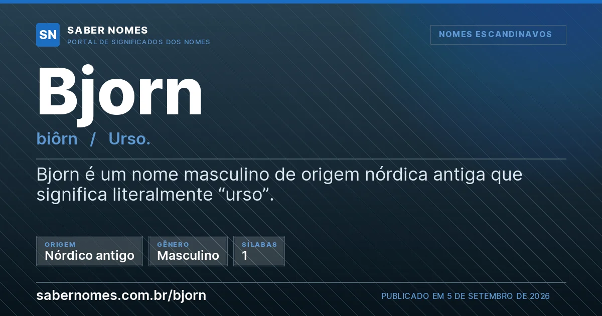 Imagem com o significado do nome Bjorn