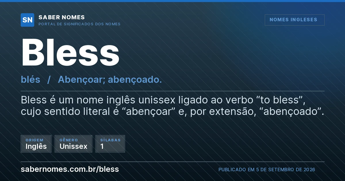 Imagem com o significado do nome Bless