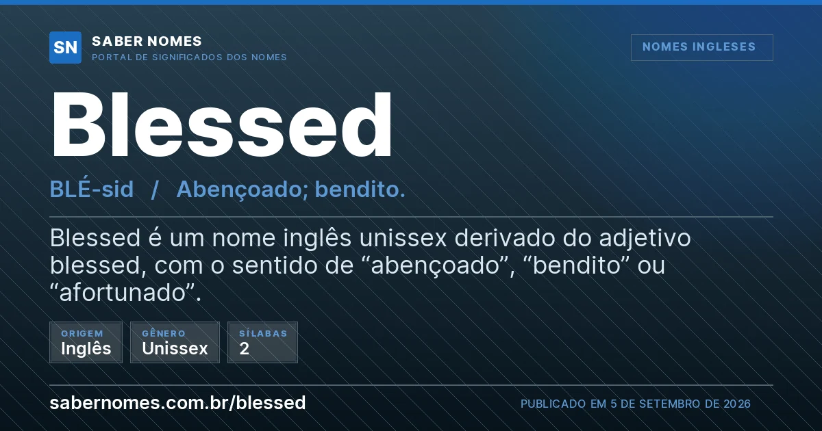 Imagem com o significado do nome Blessed