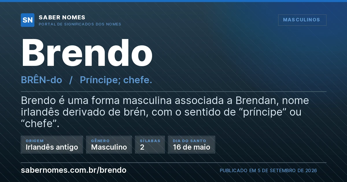 Imagem com o significado do nome Brendo