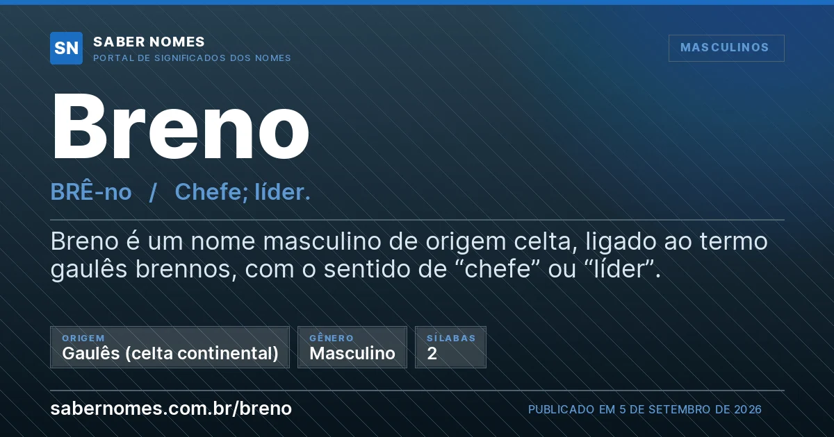 Imagem com o significado do nome Breno