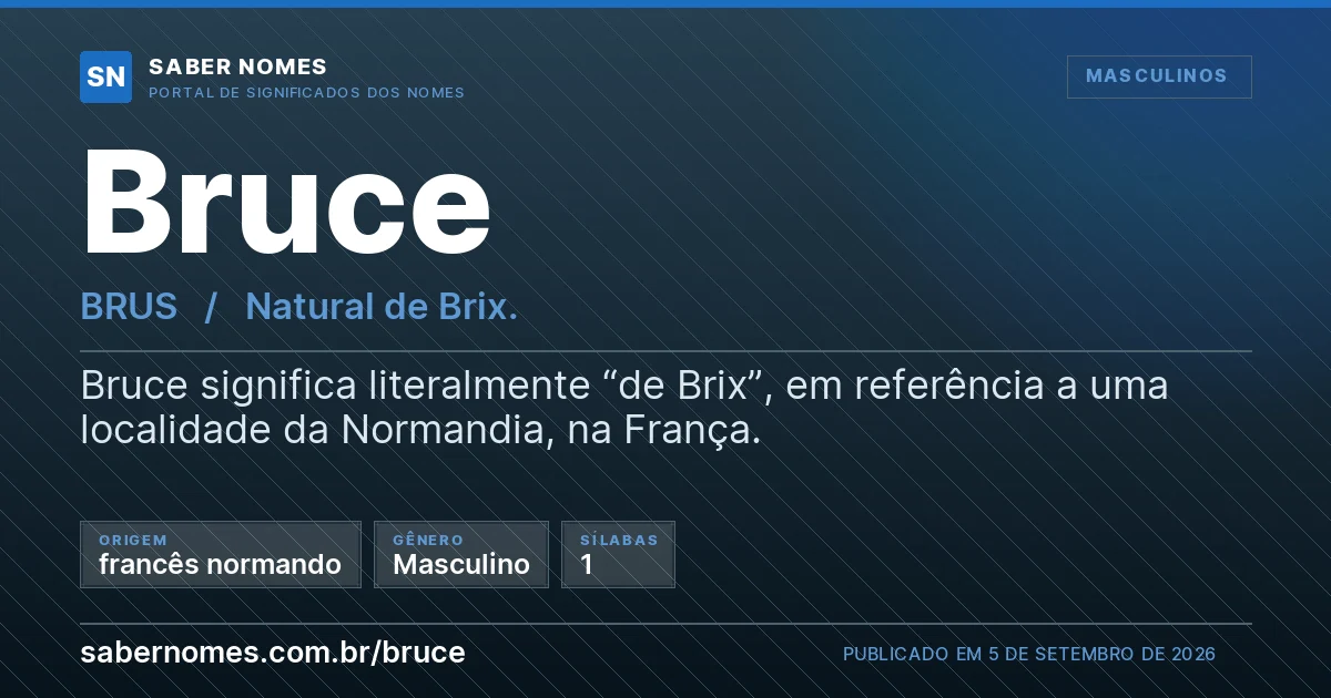 Imagem com o significado do nome Bruce