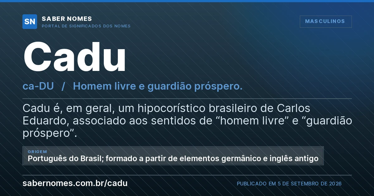 Imagem com o significado do nome Cadu