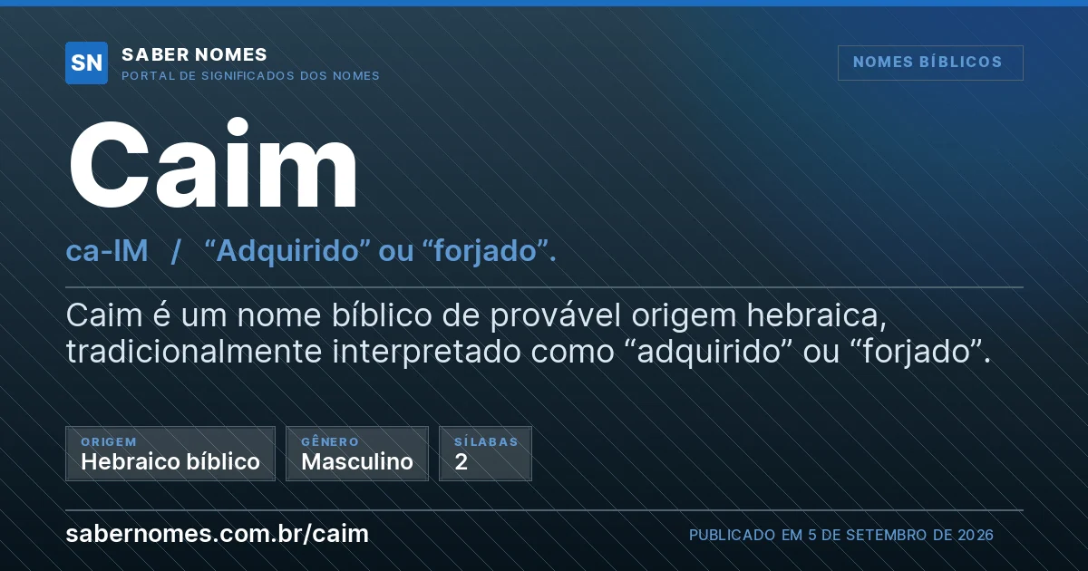 Imagem com o significado do nome Caim
