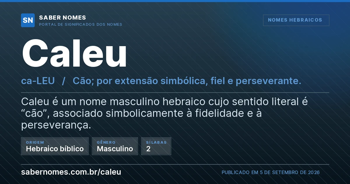 Imagem com o significado do nome Caleu
