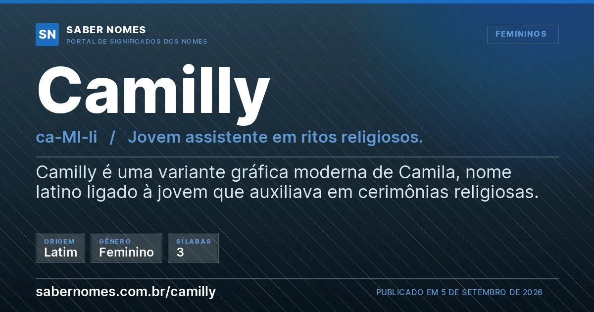 Imagem com o significado do nome Camilly