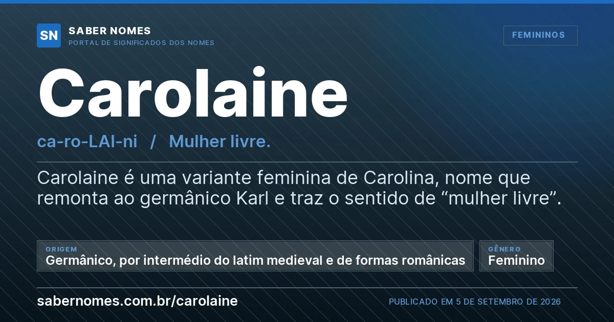 Imagem com o significado do nome Carolaine
