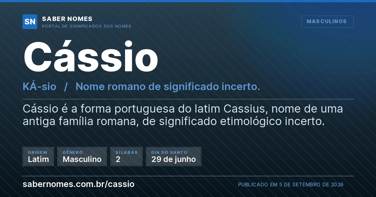 Imagem com o significado do nome Cássio