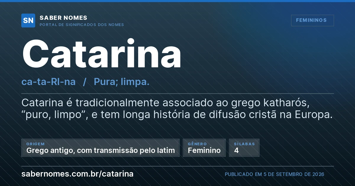 Imagem com o significado do nome Catarina