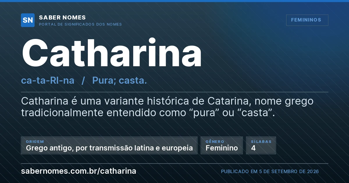 Imagem com o significado do nome Catharina