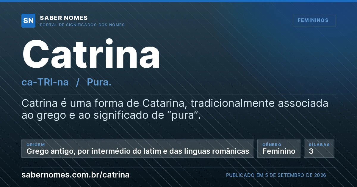 Imagem com o significado do nome Catrina