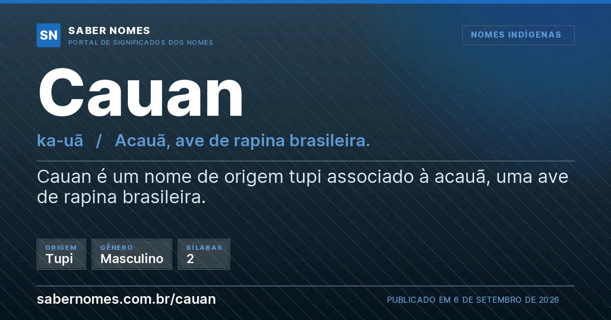 Imagem com o significado do nome Cauan