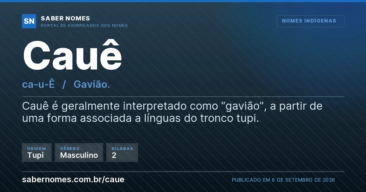 Imagem com o significado do nome Cauê